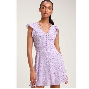 Lulu's Lavender Floral Mini Dress